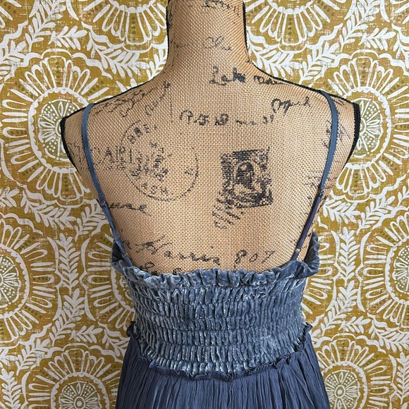 NWOT Free People Arabesque Velvet/Chiffon Maxi Dress in Flint Stone size S RARE - Picture 12 of 14